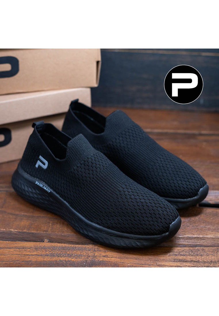 PAULMAY - Sepatu Slip On Running Pria Go Walk Black
