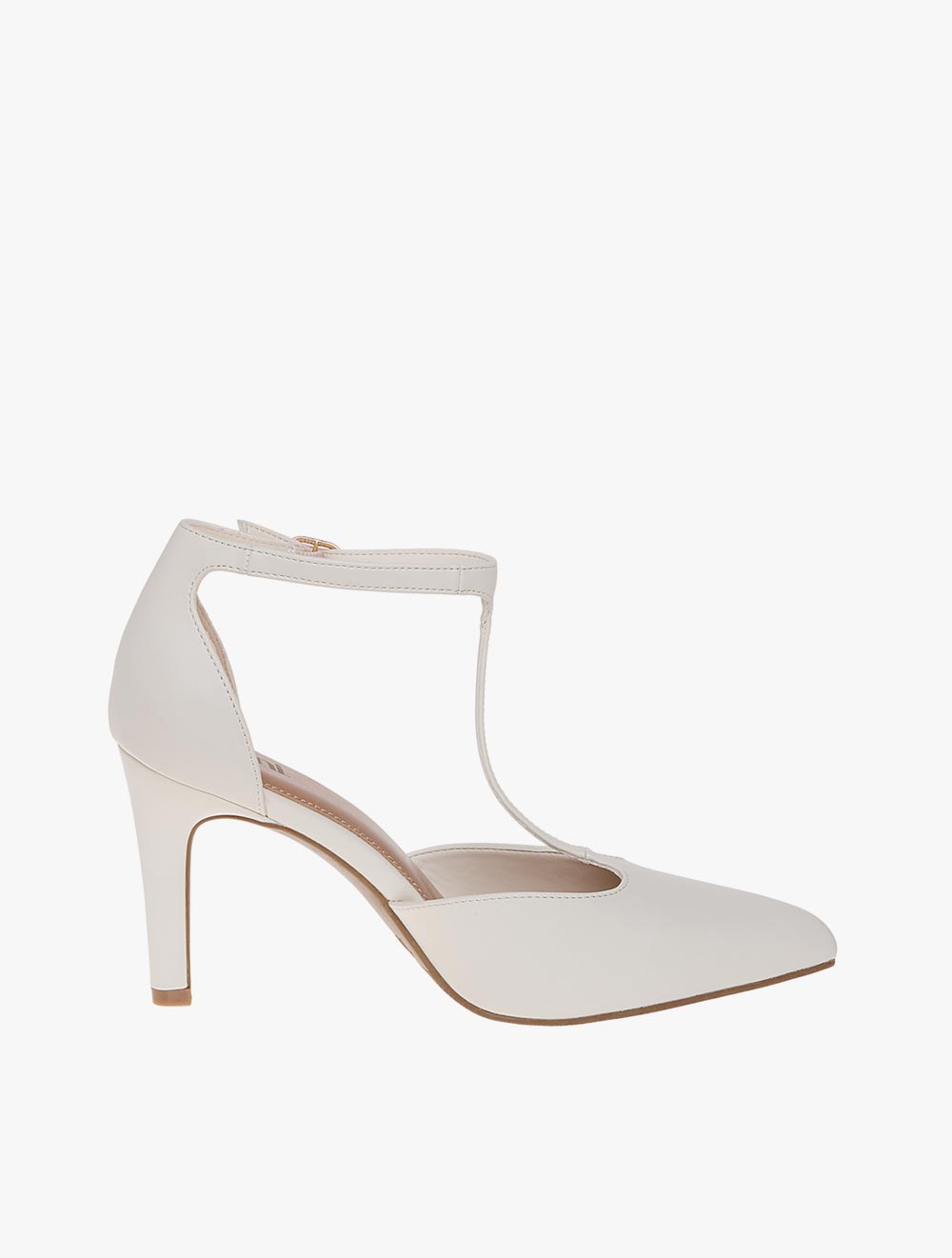 Payless Fioni Women Saxon T-Strap Pumps - Ivory_04