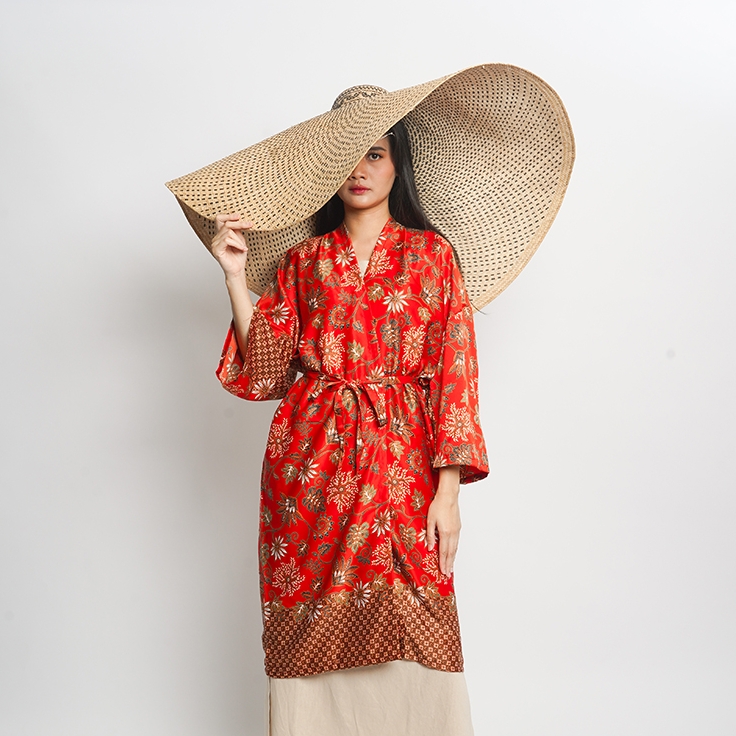 Pendopo KIMONO SILK BATIK ORANGE