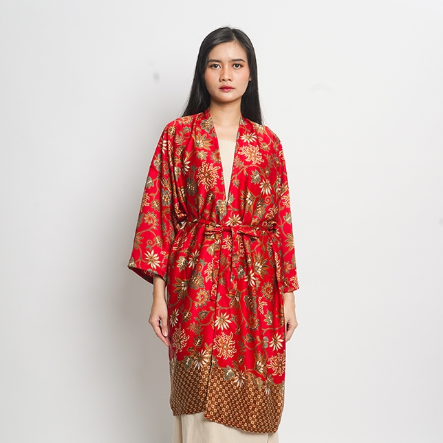 Pendopo KIMONO SILK BATIK RED