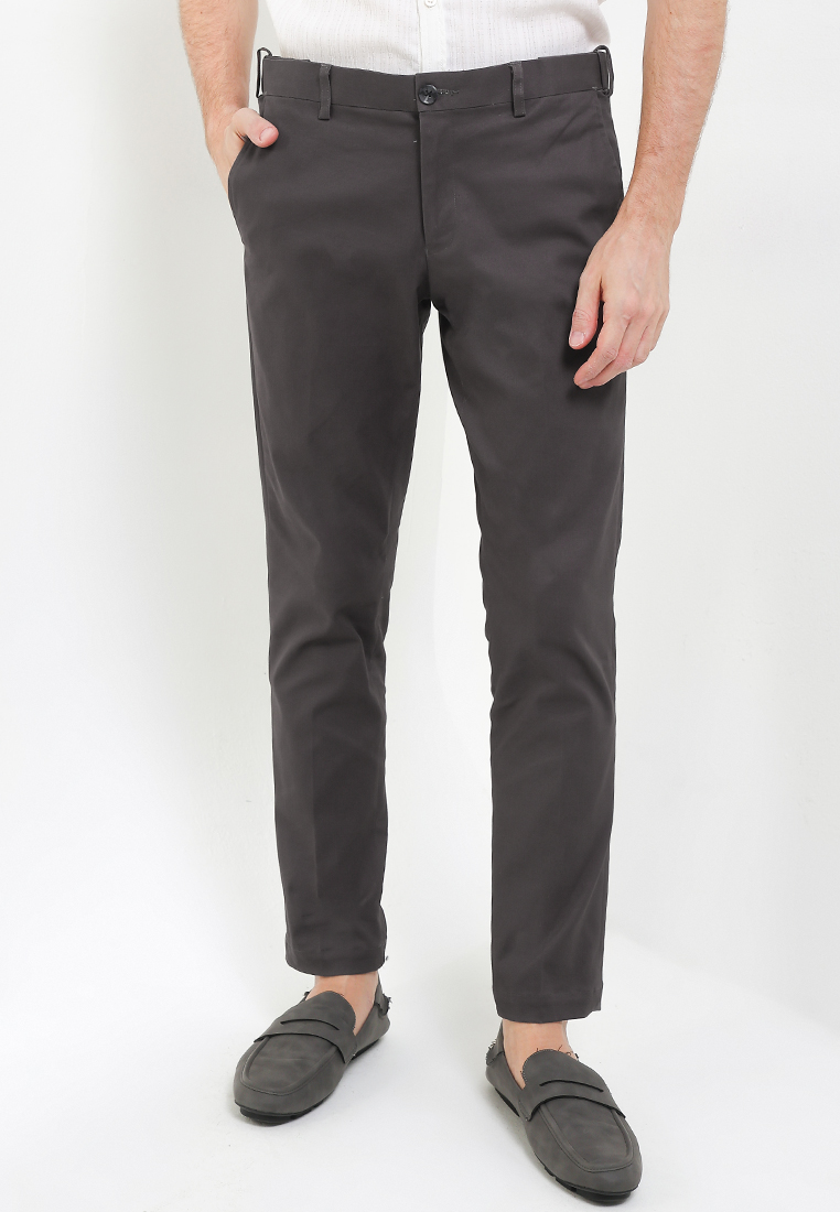 Pierre Cardin Celana Panjang Chino Pria Asphalt Rogue Grey