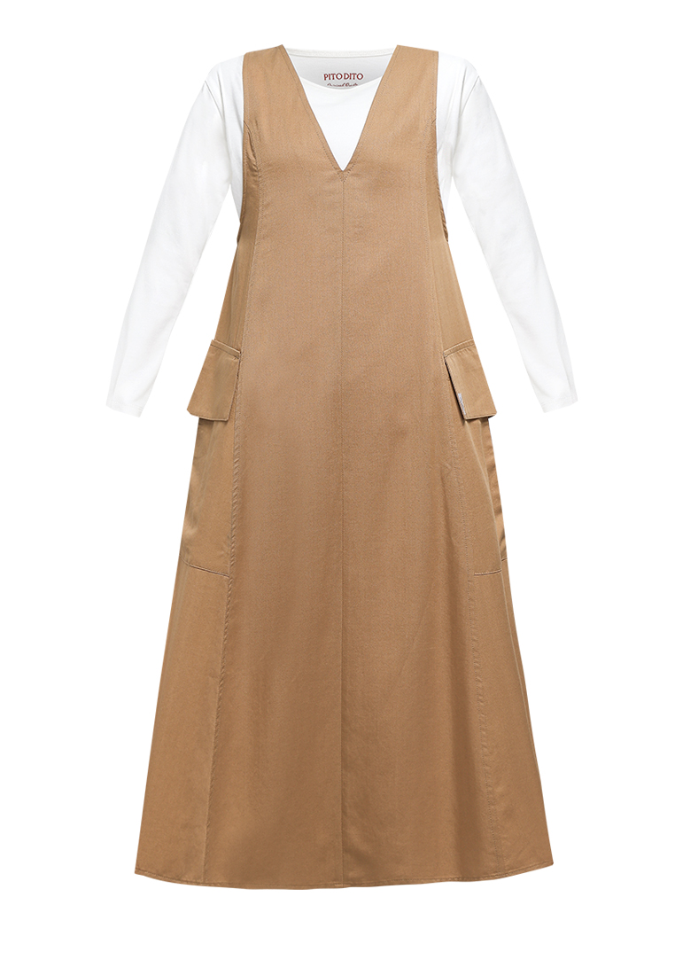 PITODITO Pito Dito Girl Albacete Gamis Overall Anak Golden Brown