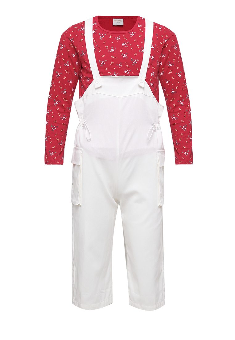 PITODITO Pito Dito Girl Cornwall Overall Celana Midi anak Putih