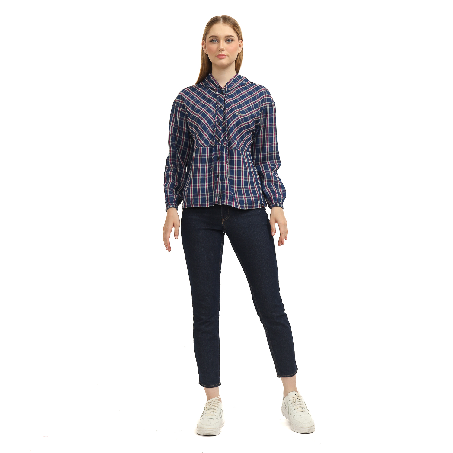 Planet Surf Clothing Kemeja Lengan Panjang Debora Hoodie Ladies Shirt Long Blue Planet Surf