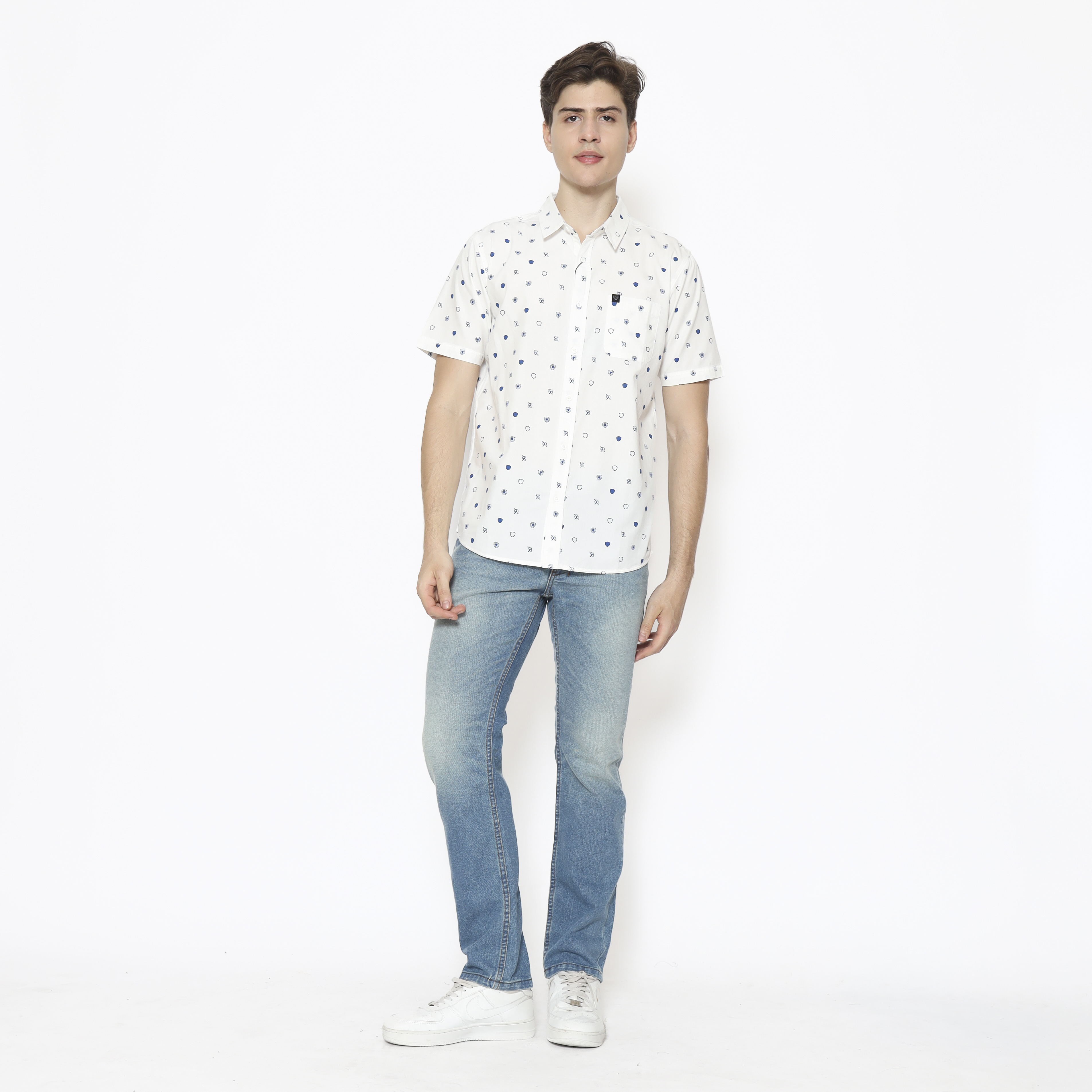 Planet Surf Clothing kemeja lengan pendek Pria Glanzen Planet Surf