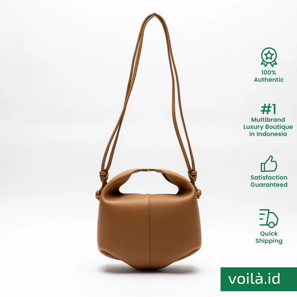 Polene Beri Crossbody Bag Grained Leather Camel