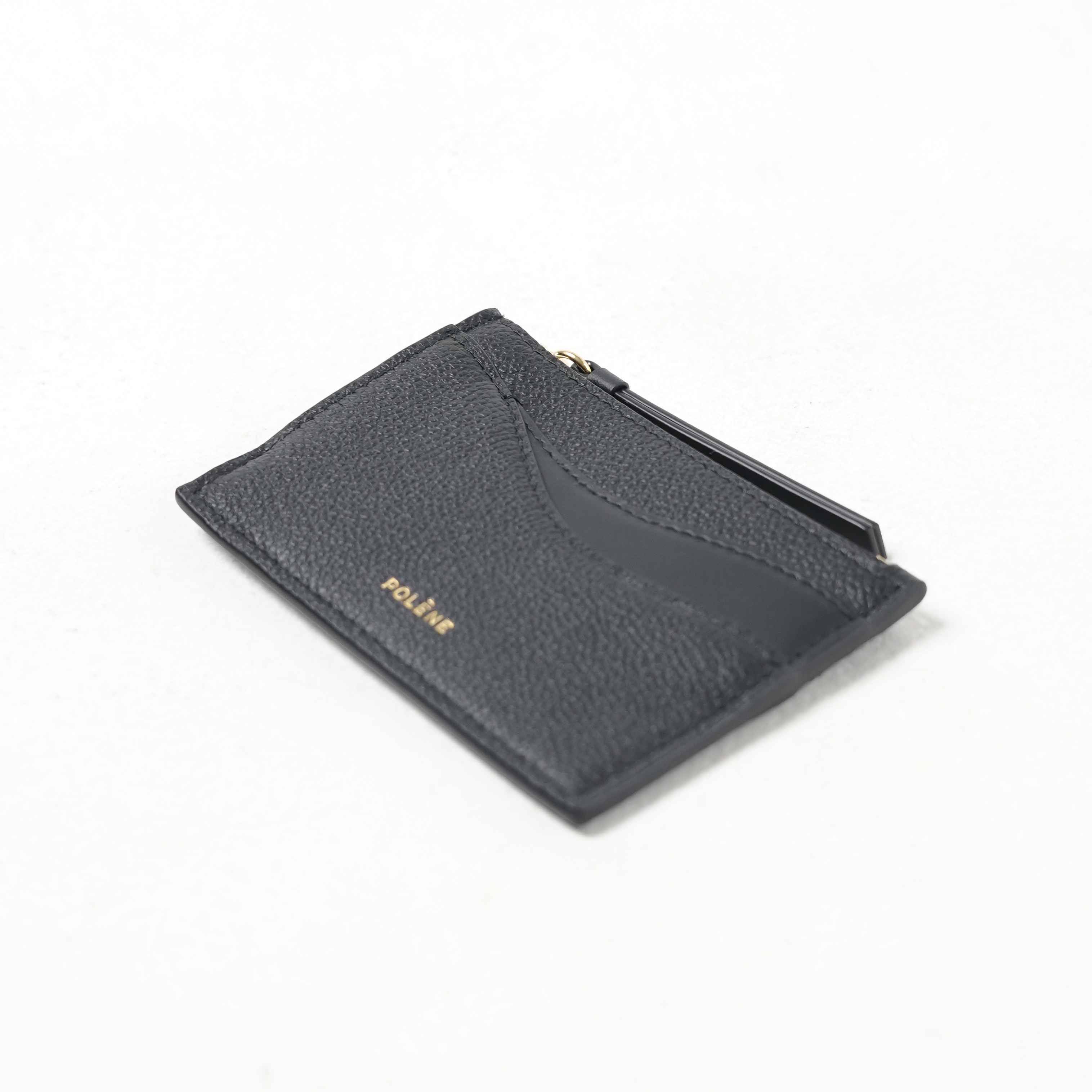 Polene Dompet POLENE SIERRA MINI BLACK ZIP CARD HOLDER 100% ORIGINAL