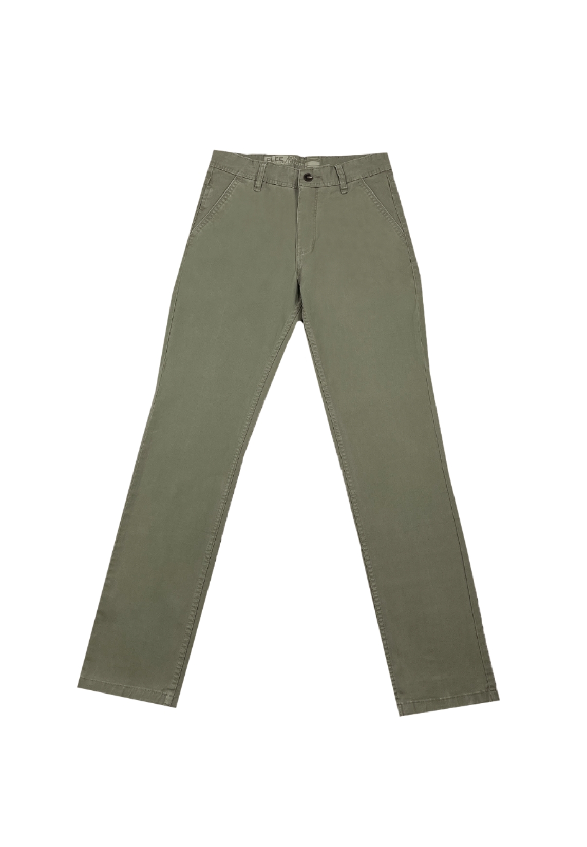 Police Denim POLICE Celana Chino Panjang Cotton Premium Sage Green Slim Fit Pria