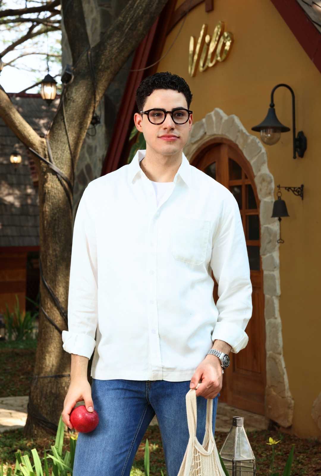 Police Denim POLICE Kemeja Polos Cotton Regular Fit Lengan Panjang Pria