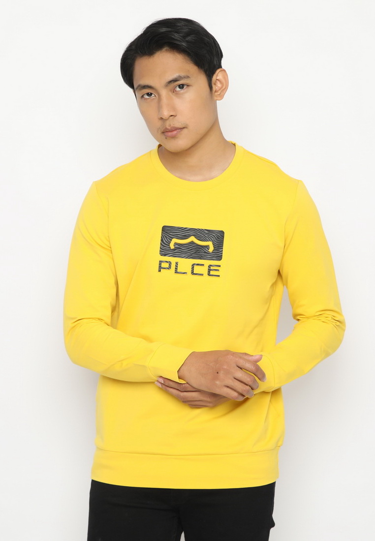 Police Denim POLICE Sweater Lengan Panjang Emboss Print Pria 2692120083