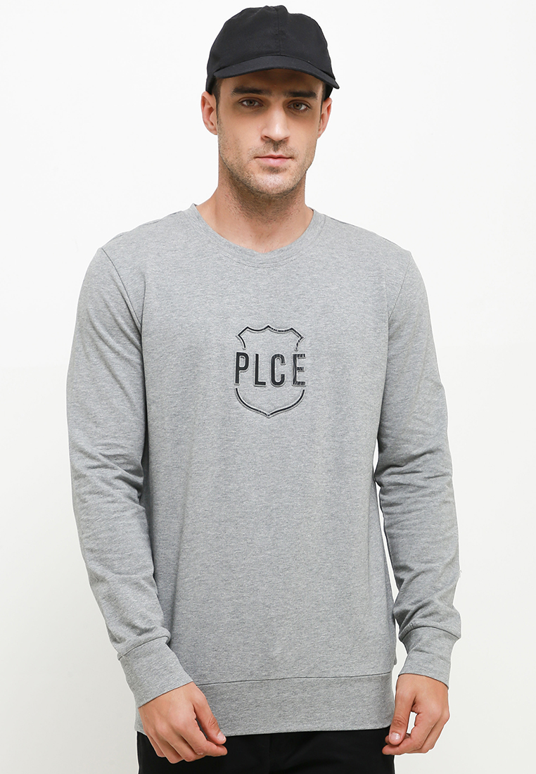 Police Denim POLICE Sweater Lengan Panjang Emboss Print Pria 2692120093
