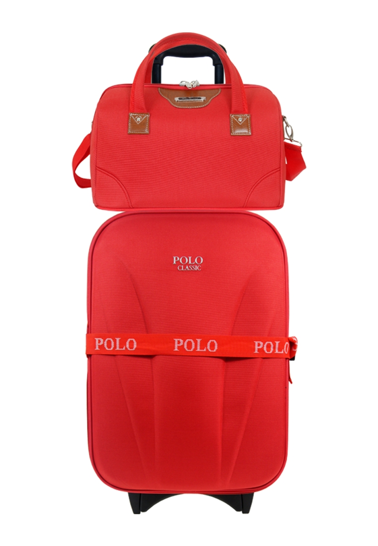 Polo Classic koper 5370 - 20 inci Free Travel Time Tas Jinjing - Tote Bag 6189 - 14 inci Red [PROMO 