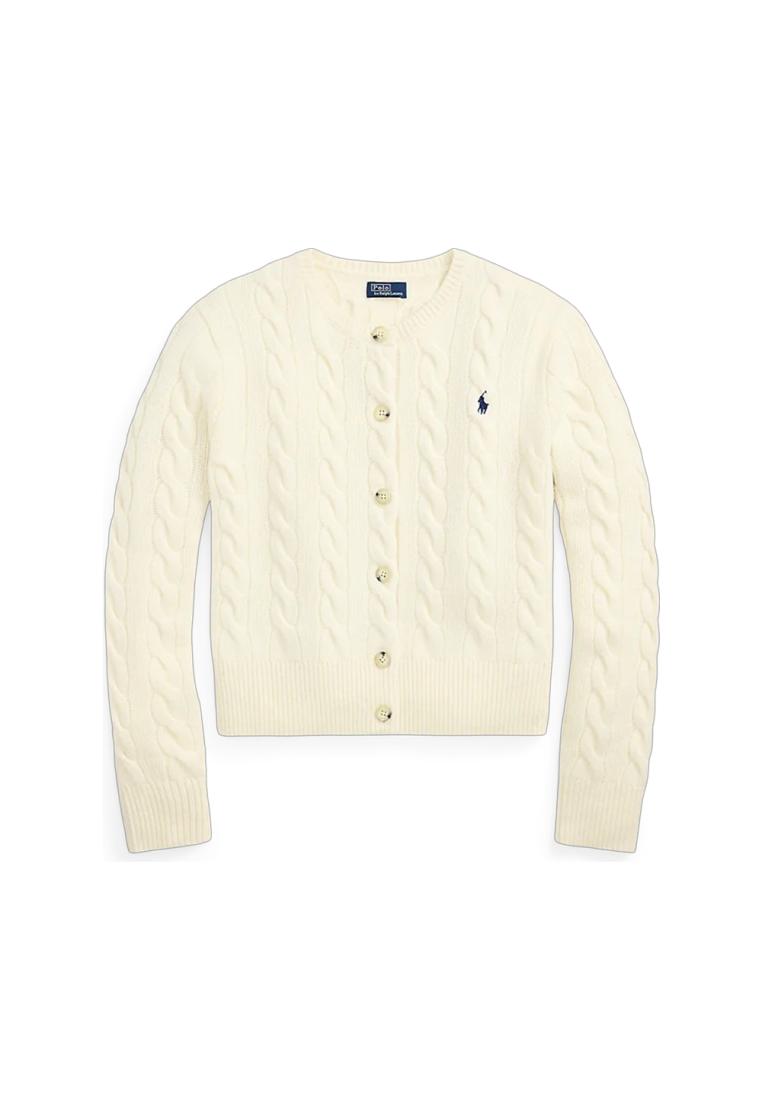 Polo Ralph Lauren Cable-Knit Wool and Cashmere Cardigan White