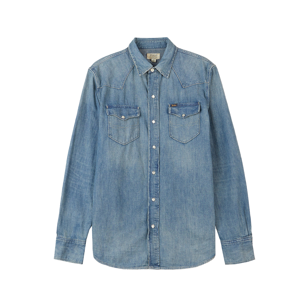 Polo Ralph Lauren Icon Western Long Sleeves Shirt Washed Denim