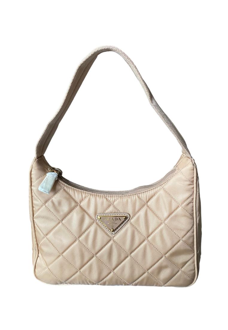 Prada 1NE051 Contenitore Maniglia Tessuto Hobo Quilted Beige