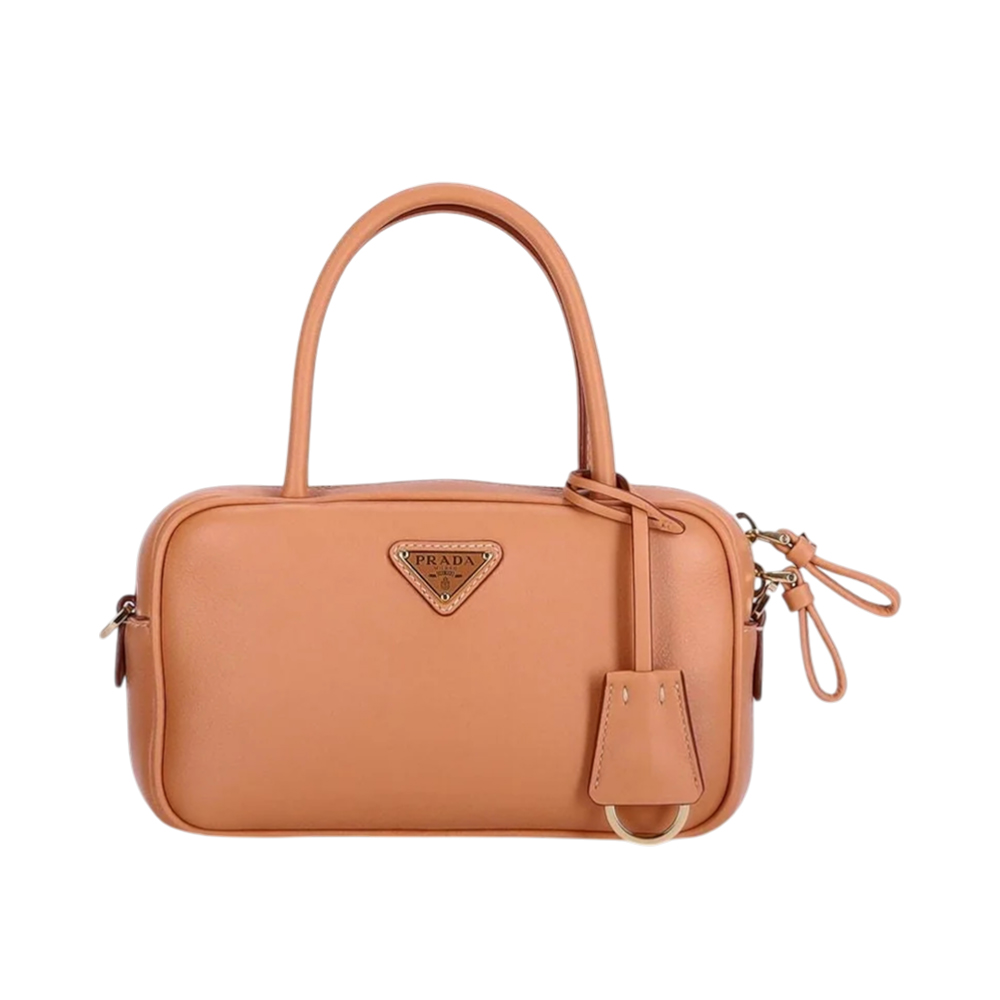 Prada Soft Grain Leather Handbag Natural