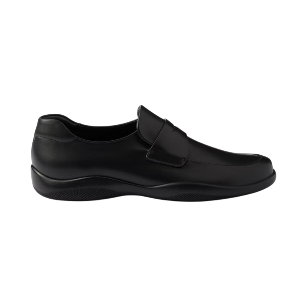 Prada Toblach Leather Loafers Black