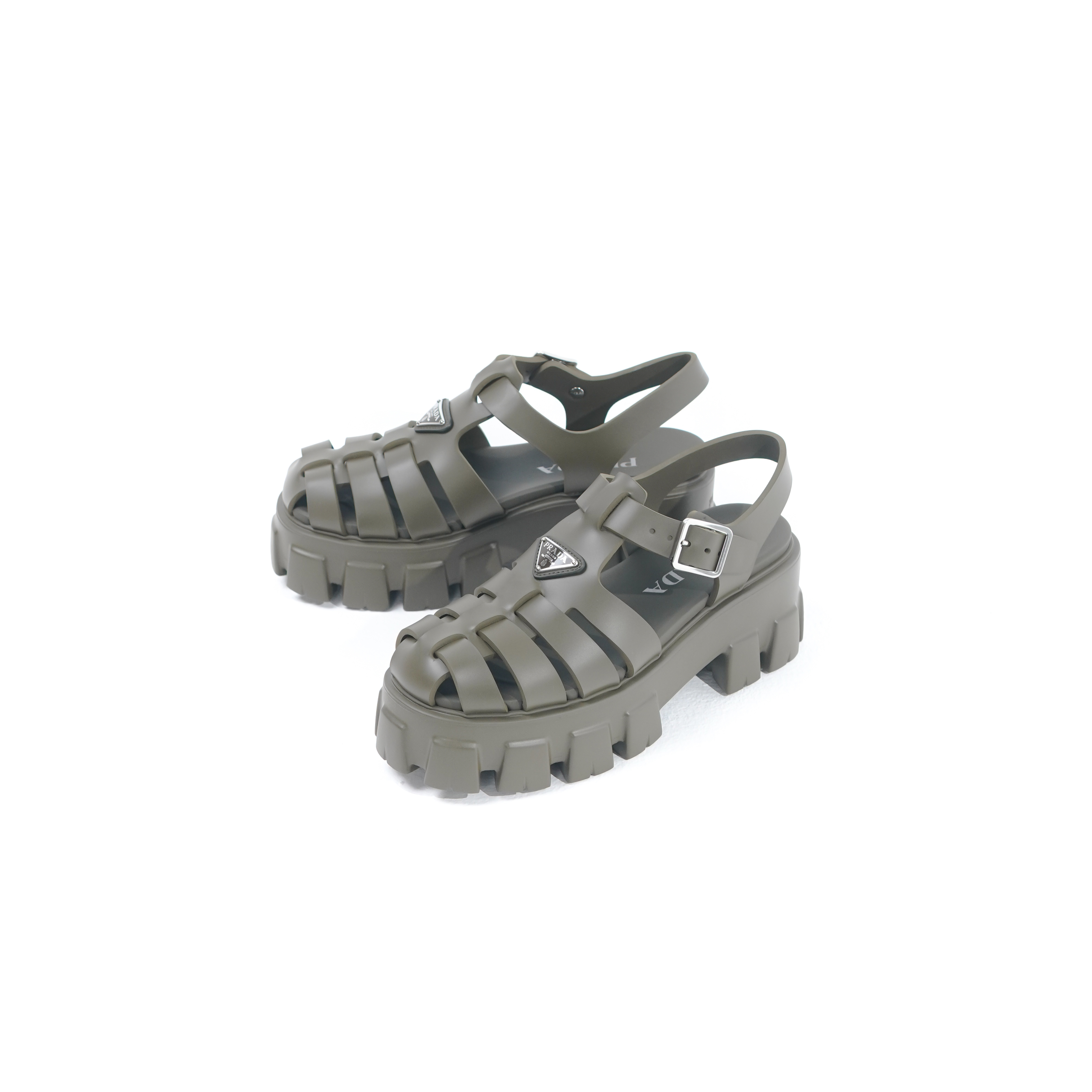 Prada Sandal PRADA FOAM RUBBER MILITARE OLIVE SNEAKER 100% ORIGINAL