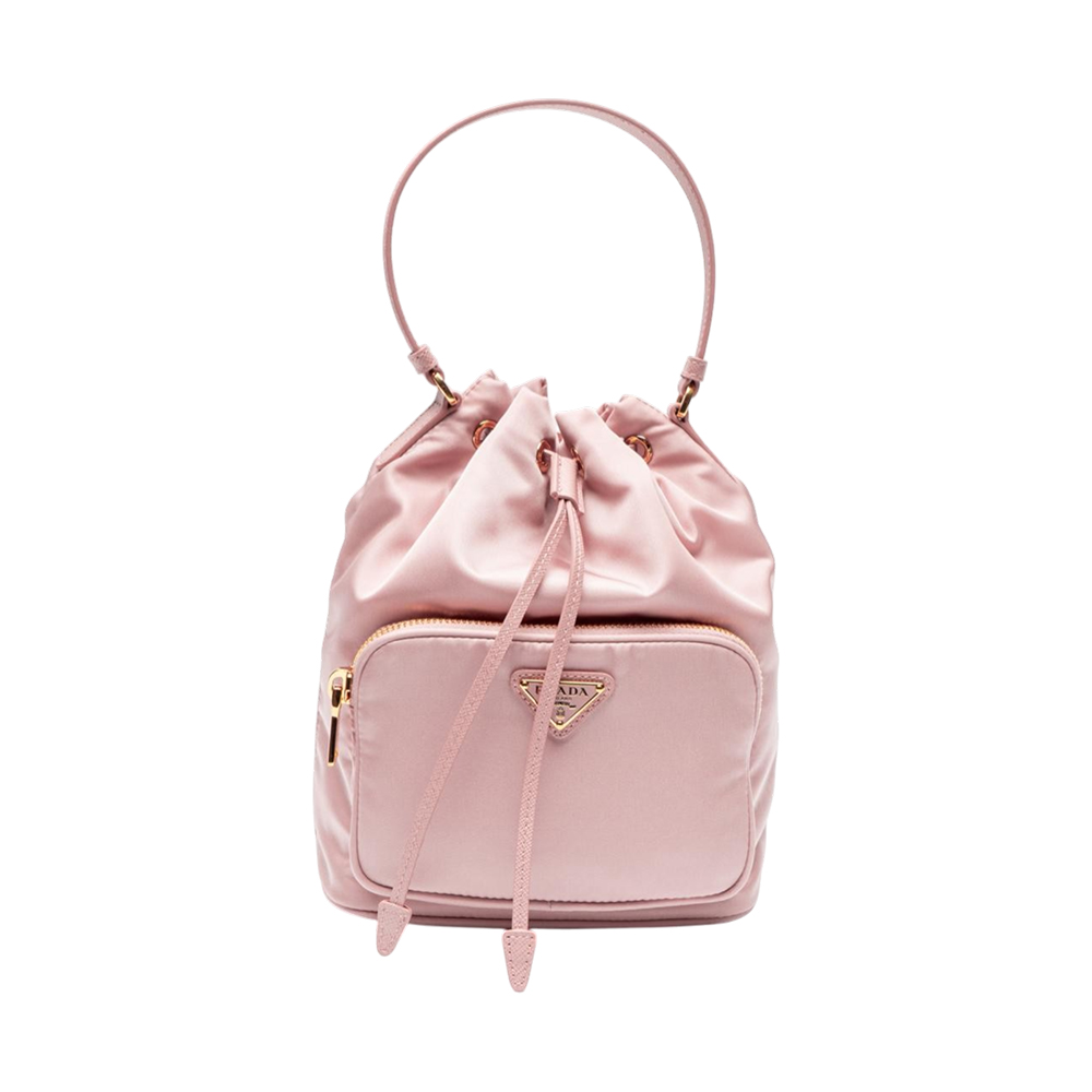 Prada Duet Re-Nylon Bucket Bag Peach