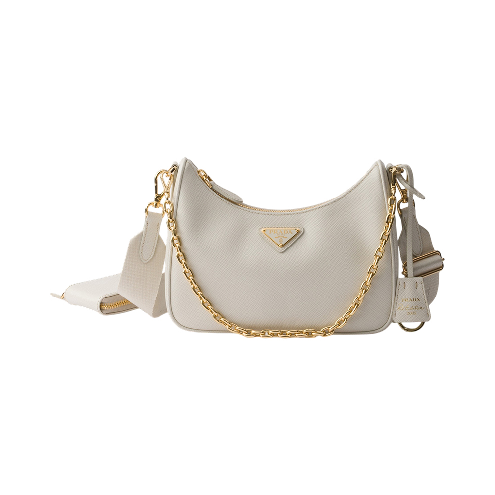 Prada Re-Edition 2005 Saffiano Leather Bag Chalk White