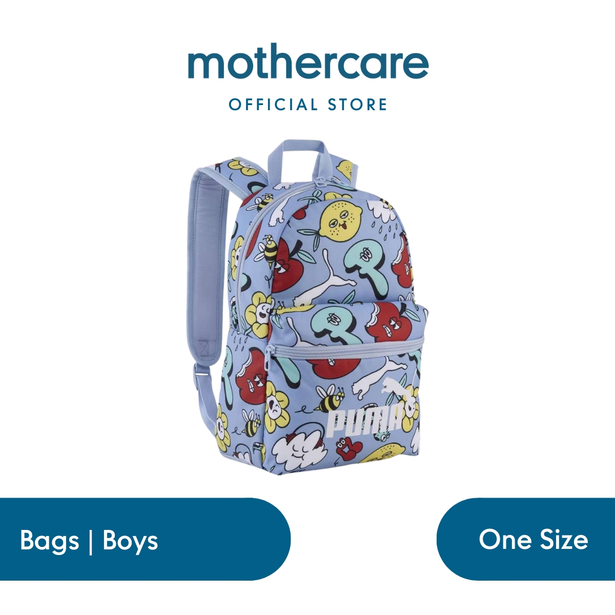 Puma PHASE AOP Small Backpack - Tas Anak Laki-Laki (Biru)