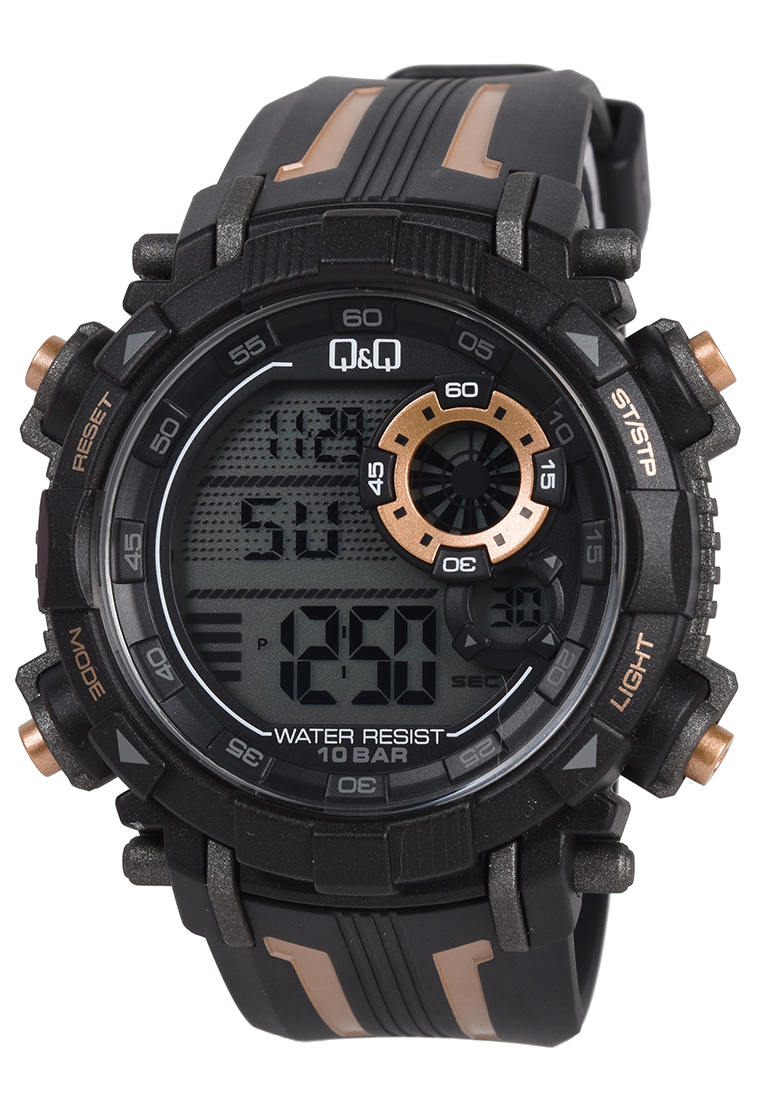 Q&Q - Jam Tangan Pria - Black - Resin Strap - M168J802Y