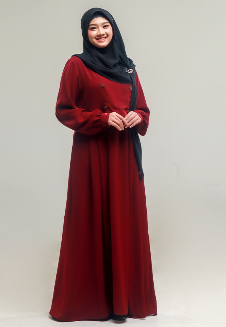 Rabbani - Gamis Muslim Dresslim Lamyra Exclusive - Merah Maroon