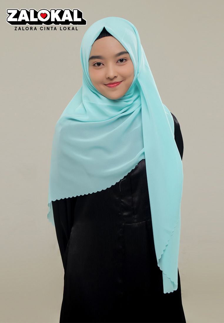 Rabbani - Kerudung Segiempat Zahira NK Aurion XL - Blue Grass