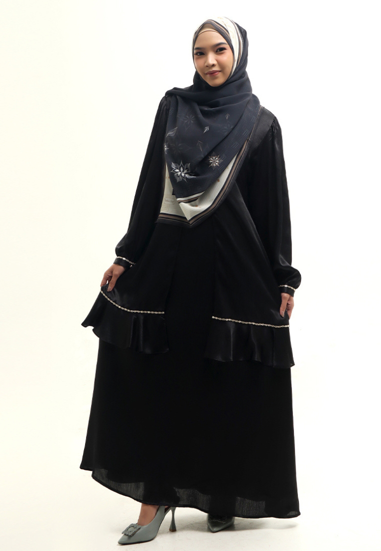 Rabbani - Gamis Dress Muslim Qanzaya Exclusive Hitam