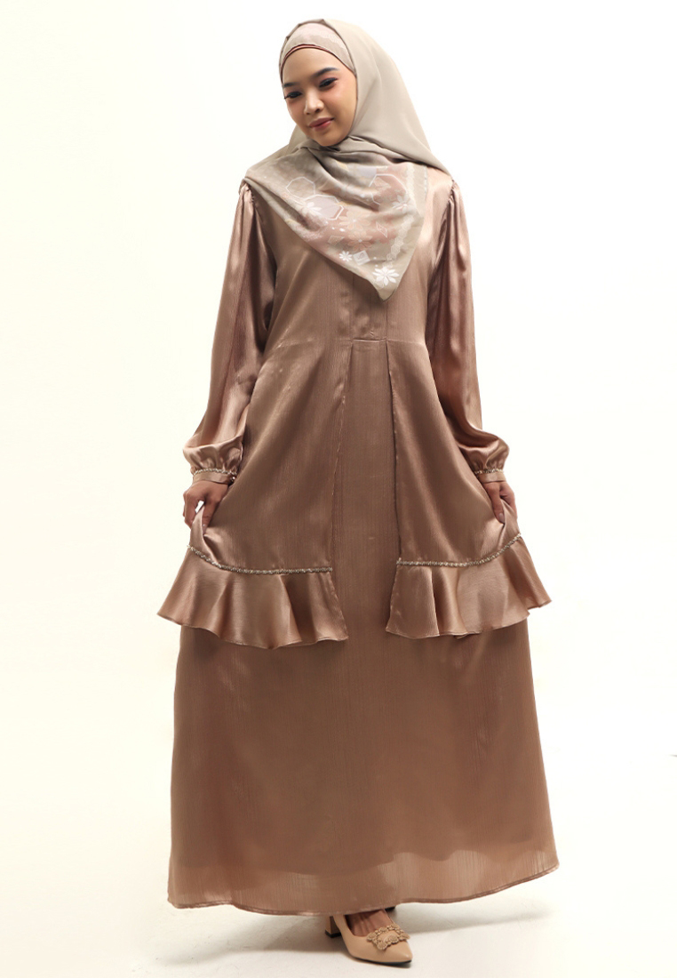 Rabbani - Gamis Dress Muslim Qanzaya Exclusive Khaky