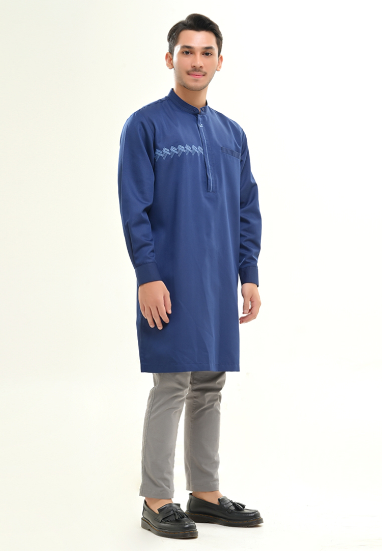 Rabbani - Jubah Koko Lengan Panjang Ibrahim Exclusive Navy