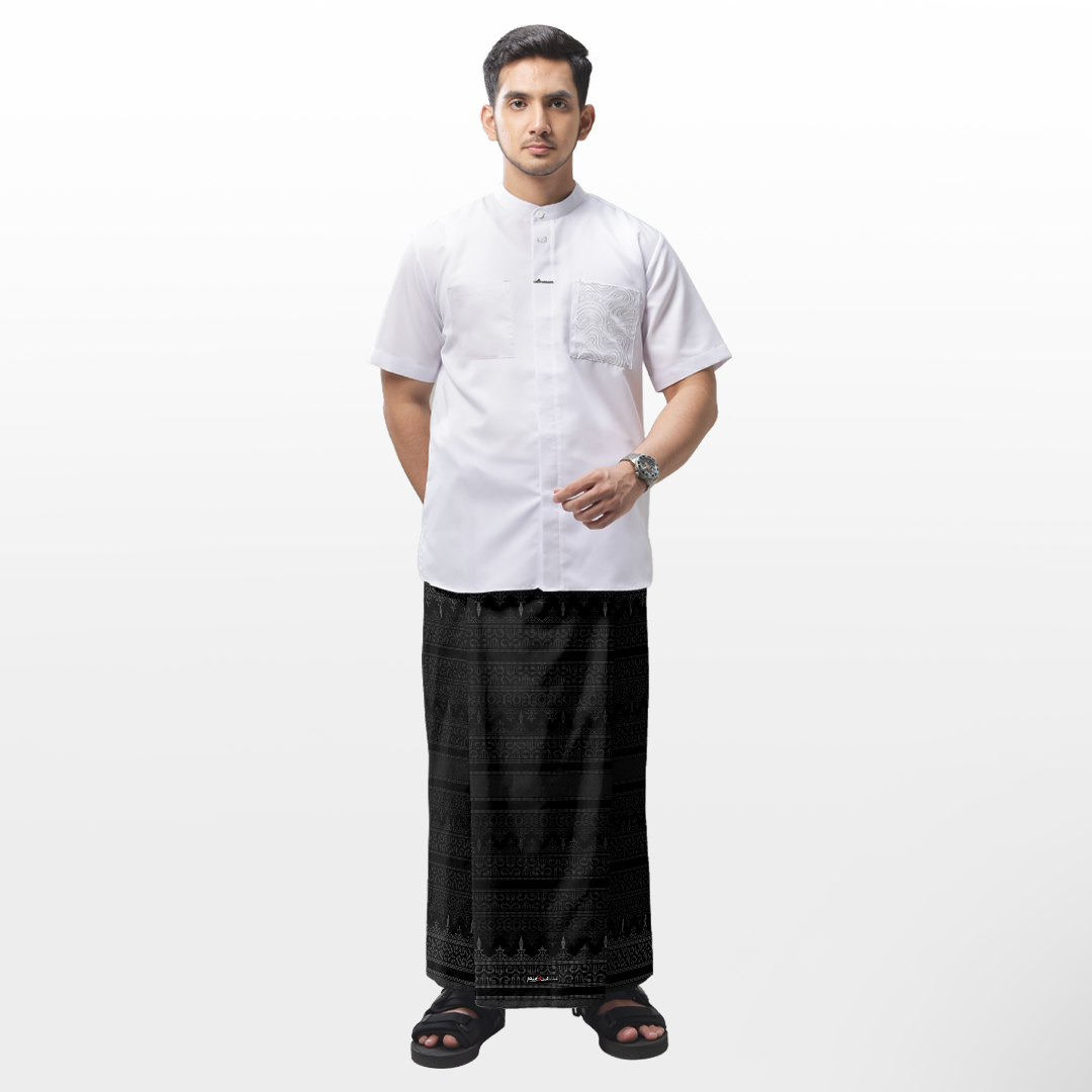 Rabbani - Perlengkapan Shalat Sarung Bursha GAP - Black