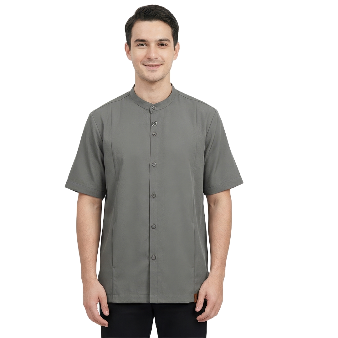 Rabbani - Kemeja Koko Muslim Pria Lengan Pendek Dewasa Razzi Exclusive - Quicksilver