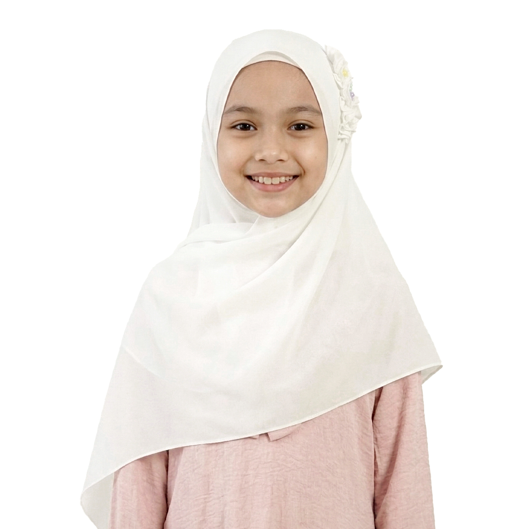 Rabbani - Kerudung Pashmina Instan Anak Pastan Bani Shafia Exclusive - Cloud Dancer