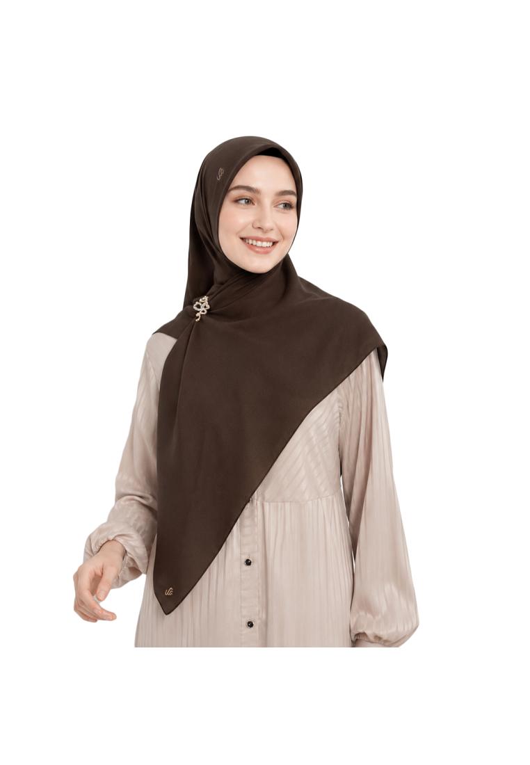 Rabbani - Kerudung Segi Empat Tetra Fastelin - Chocolate