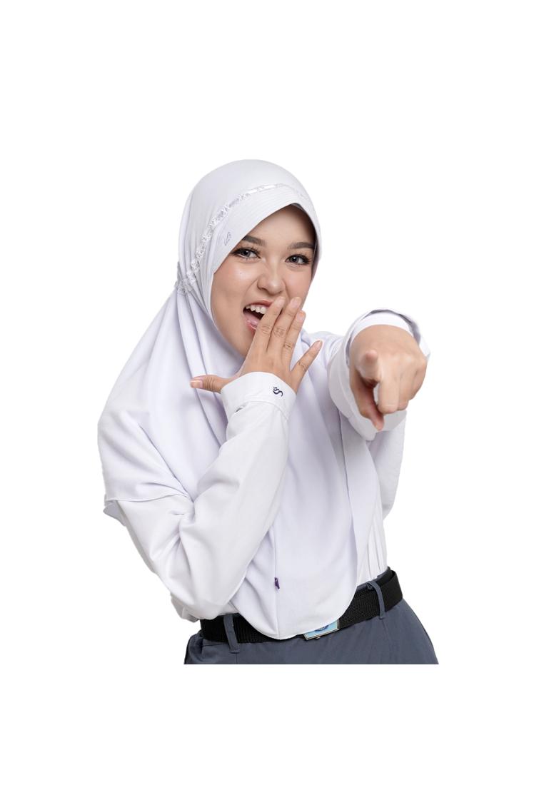 RABBANI - Kerudung Sekolah Instan Hemy Putih M