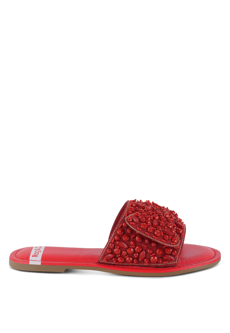 Rag & CO. Sepatu Flat Berhias Pita Besar Warna Merah