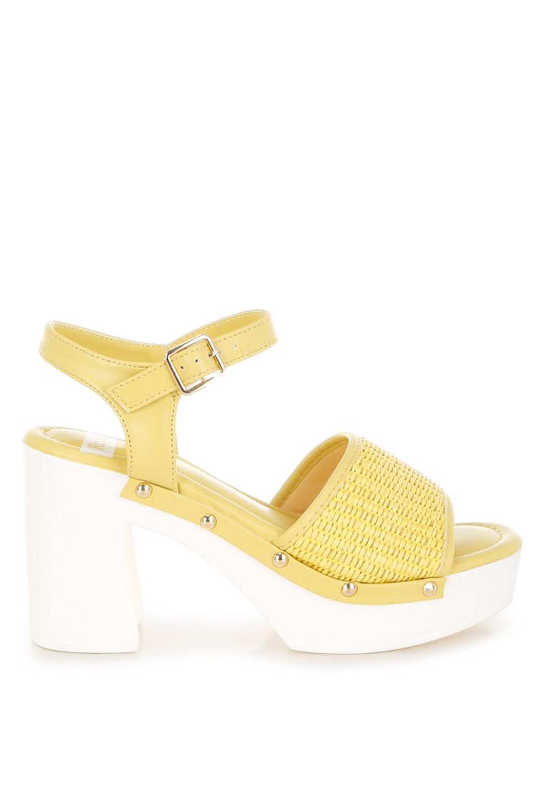 Rag & CO. Sandal Chunky Rafia Warna Kuning