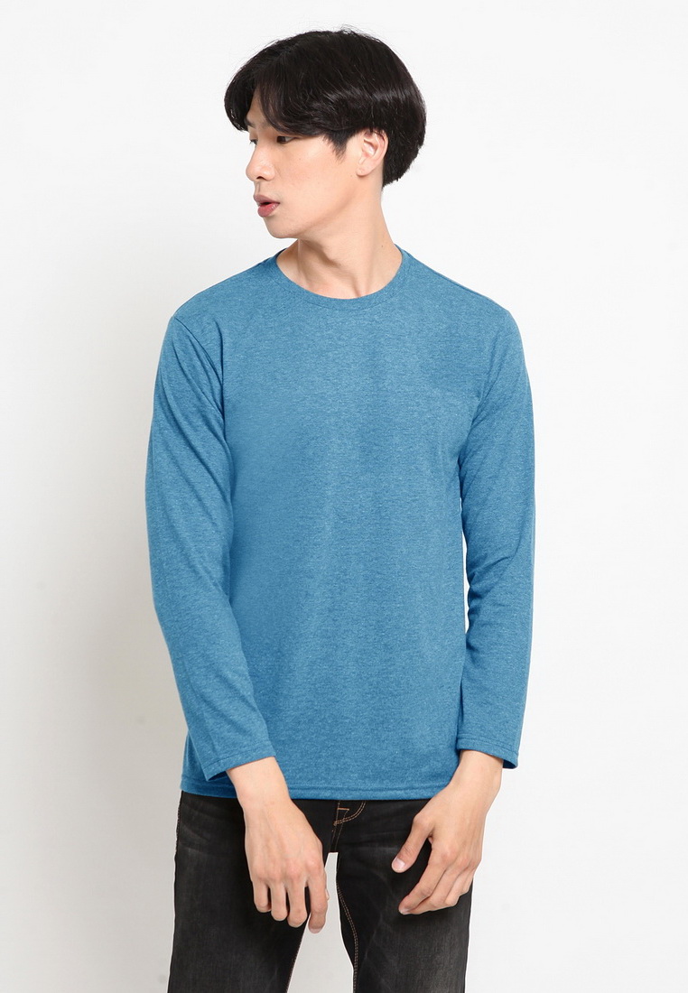 RBJ T-Shirt Cotton Misty Biru Lengan Panjang Pria 207030003