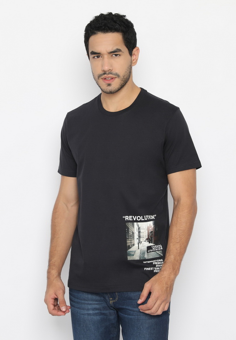 RBJ T-Shirt Cotton Combed Sablon Raster Navy Pria 222150051