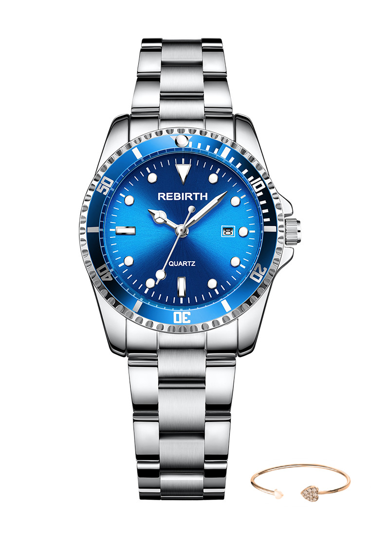 Rebirth Watch Jam Tangan wanita Klasik Mewah Gelang stainless steel Sederhana Jam 3ATM Anti Air Jam 