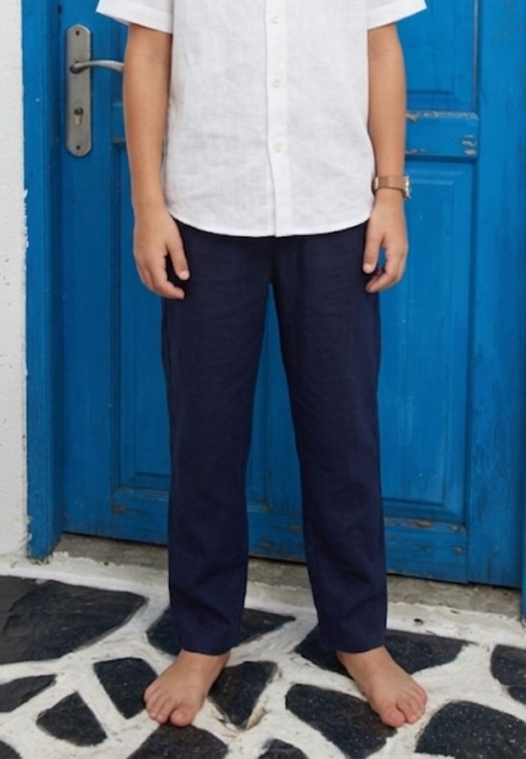 Remedy Naples Celana Panjang Linen Anak Warna Biru Navy - Kids' Long Pants Navy