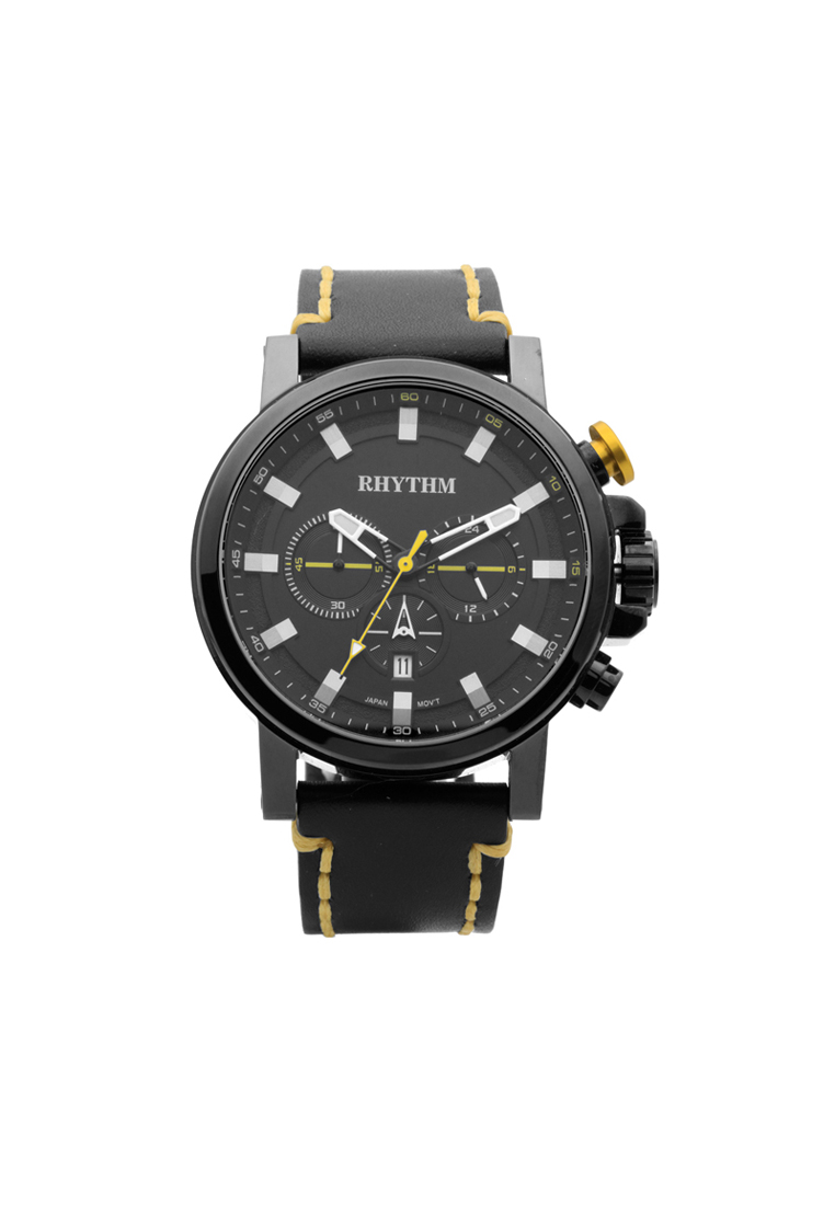 Rhythm SI1604L02 Chronograph Jam Tangan Pria Leather Strap