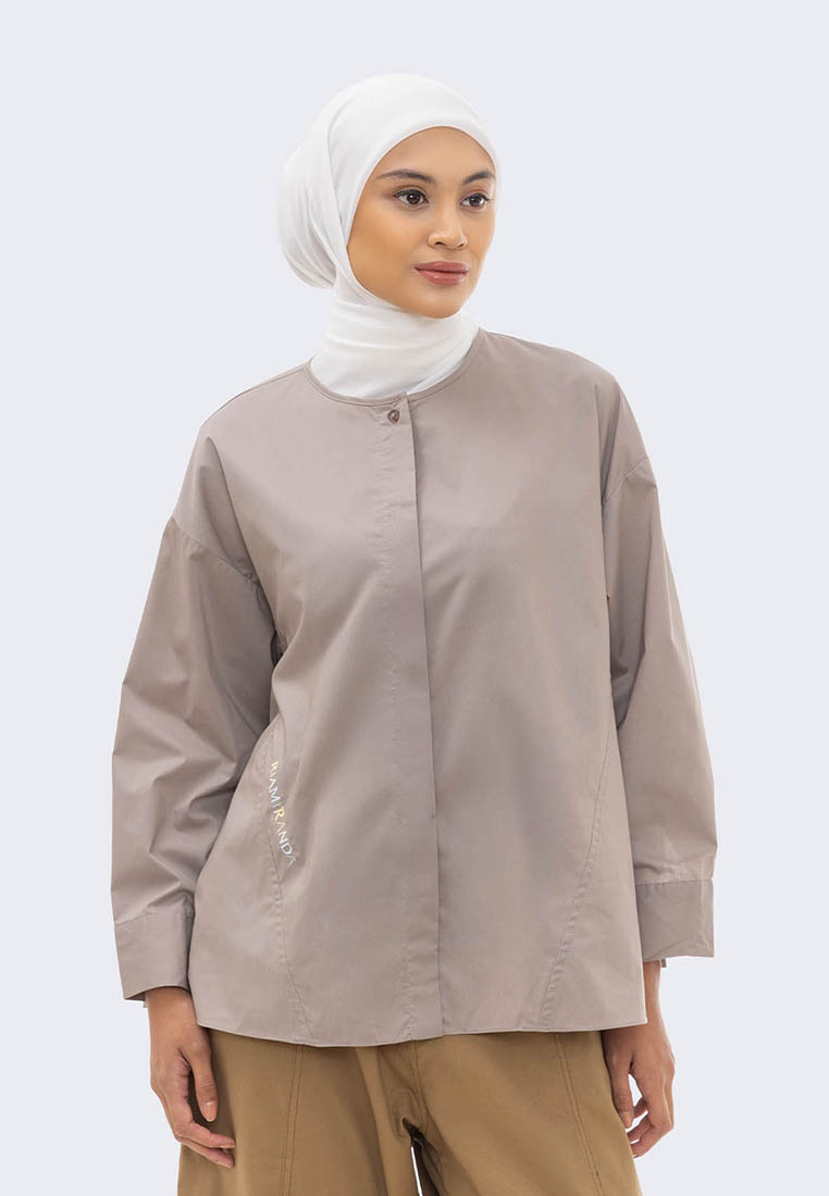 RIAMIRANDA Ria Miranda Taupe Ginnie Top