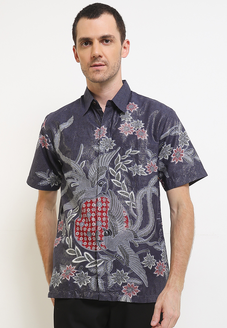 Rianty Batik Hem Batik Pria Lengan Pendek Prada Athala