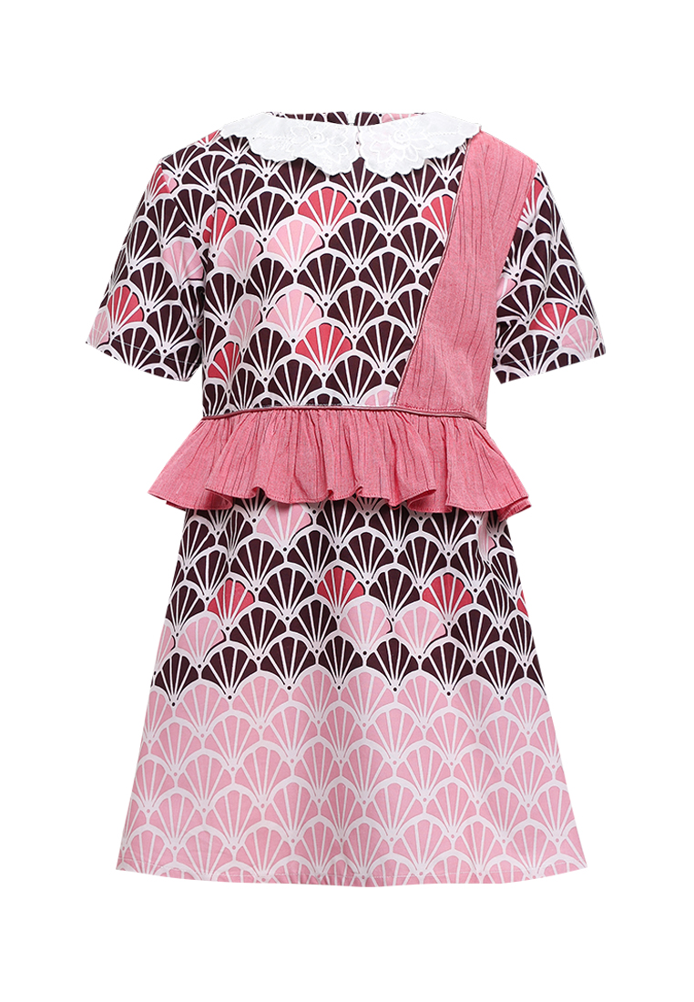 Rianty Kids Dress Baju Pesta Batik Anak Perempuan Valena Pink
