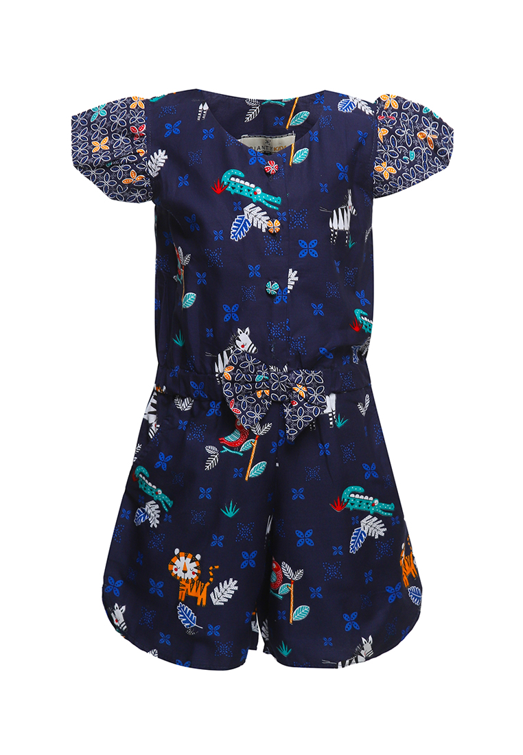 Rianty Kids Romper Suit Overall Jumpsuit Anak Perempuan Radea Navy