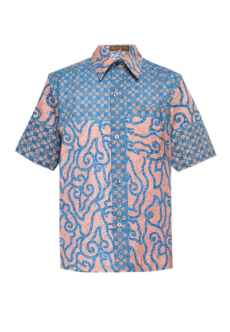 Rianty Kids Hem Anak Batik Laki Laki Lengan Pendek Alex AW Blue
