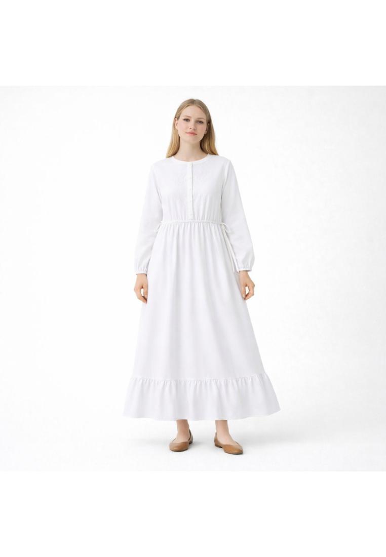 Rodeo - Gamis Wanita - Sarimbit Lebaran - White
