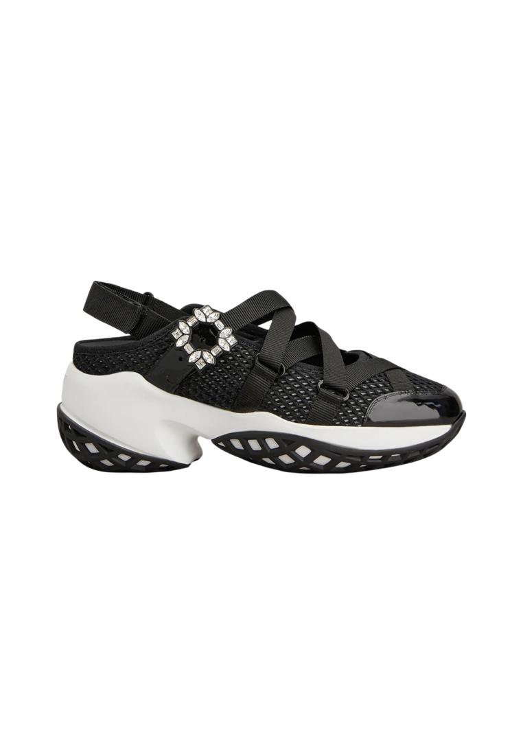 Roger Vivier Viv' Run Ballerinas In Fabric Black